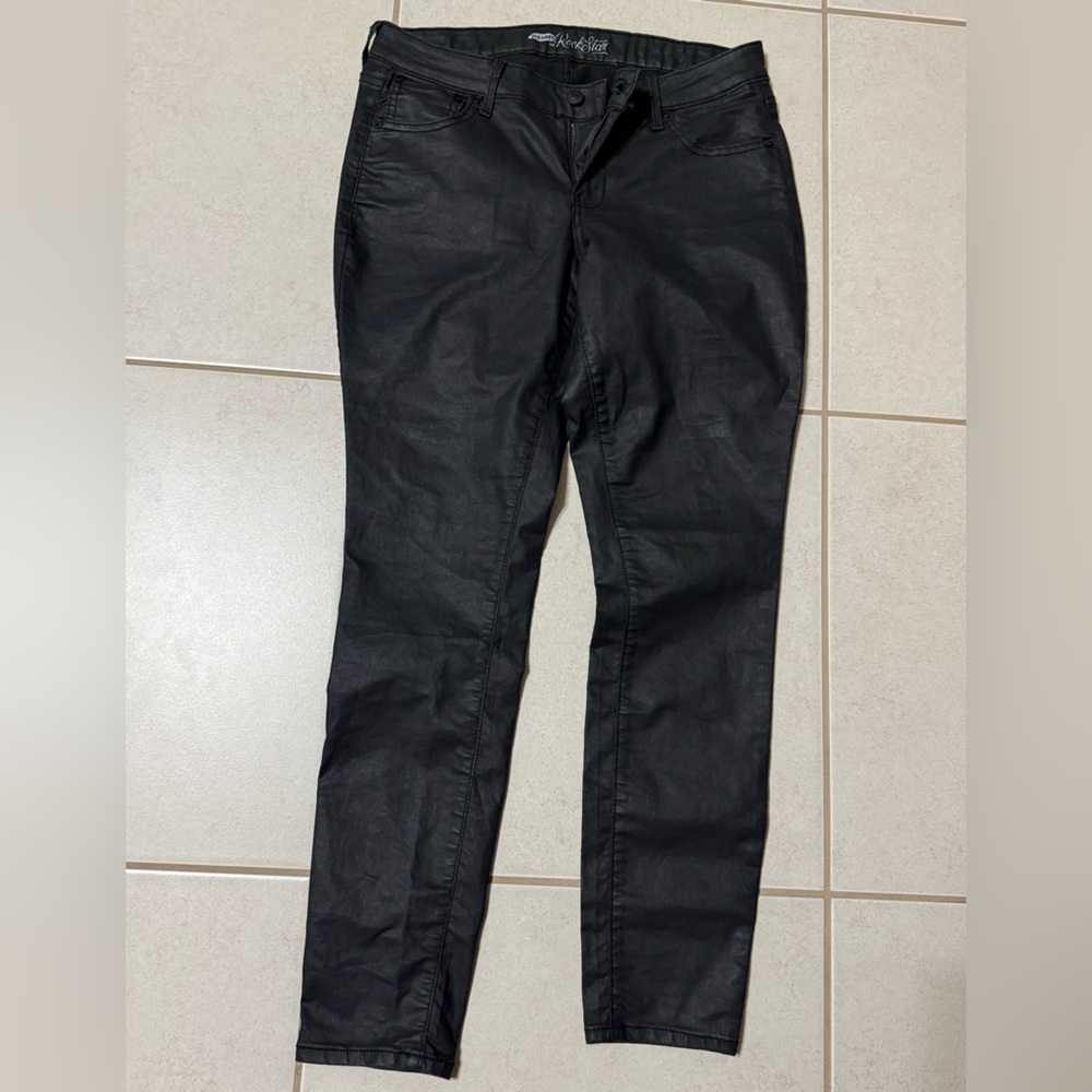Old Navy Black Waxed Jeans